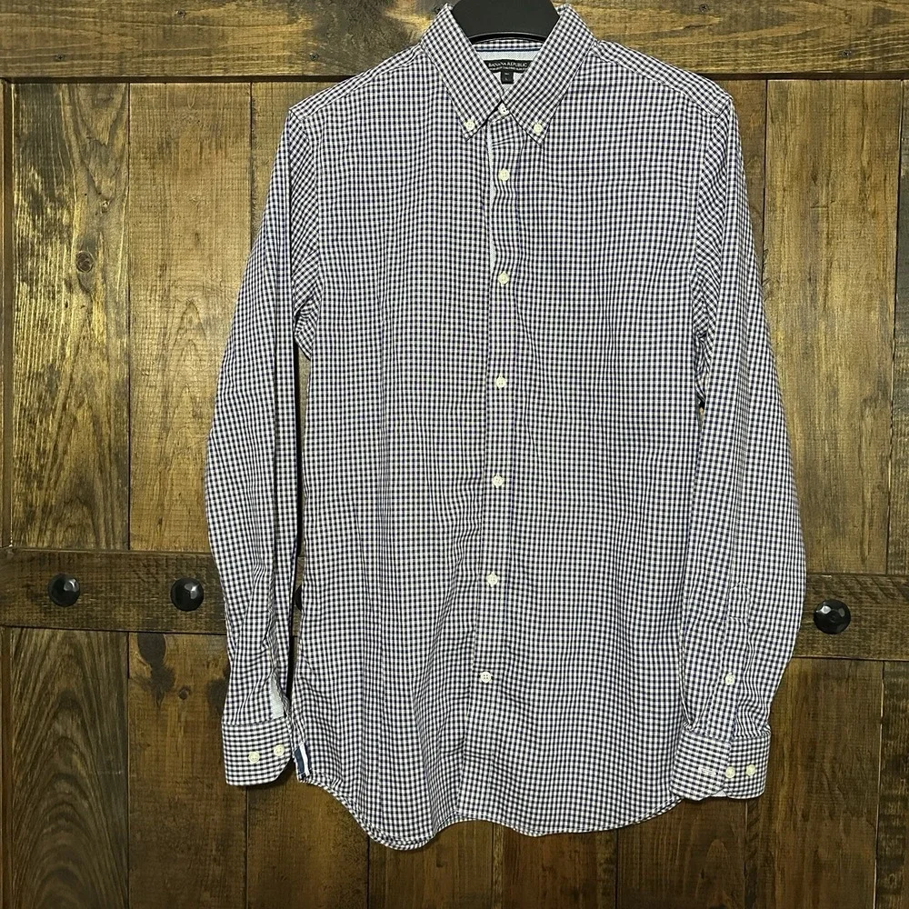 Banana Republic Mens Button Down Long Sleeve Gingham‎ Dress Shirt